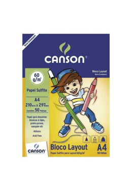 Bloco Lay Out Liso 60g A4 50fls 66667074 Canson