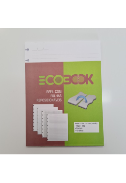 Refil Medio Ecobook Branco 90gr 40fls Pautado PIE-0021 Adox