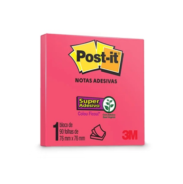 Post-It 654 76x76 90fls Rosa Poppy 3M