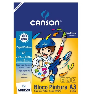 Bloco Pintura 300g A3 Branco 12fls 66667092 Canson