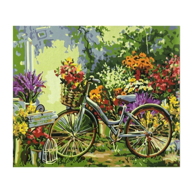 Tela Pintura Numerada 40x50 Bicicleta No Campo C3040-w6998 Sinoart